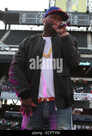 50 Cent tritt bei Citi Field zum Auftakt der New York Mets 2014 Pfostenspiel Konzertreihe Featuring: 50 Cent wo: New York, Vereinigte Staaten von Amerika bei: 14. Juni 2014 Stockfoto