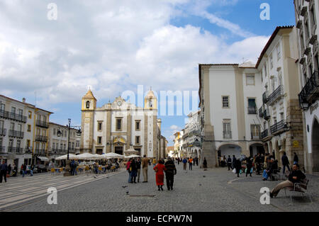 Praça do Giraldo, Évora, Alentejo, Portugal, Europa Stockfoto