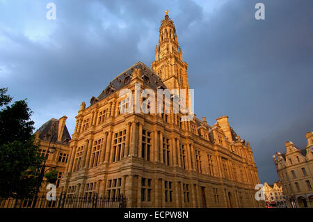 Hotel de Ville, Rathaus, Place des Héros, Arras, Nord-Pas de Calais Region Artois, Frankreich, Europa Stockfoto