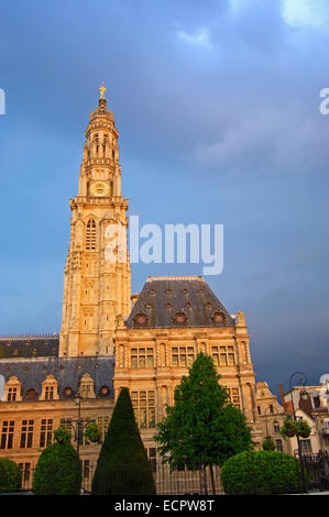 Hotel de Ville, Rathaus, Place des Héros, Arras, Nord-Pas de Calais Region Artois, Frankreich, Europa Stockfoto
