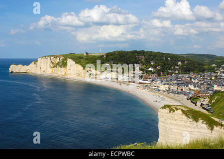 Porte d'Amont Klippe, Etretat, Côte d ' d'Albatre, Haute-Normandie, Normandie, Frankreich, Europa Stockfoto