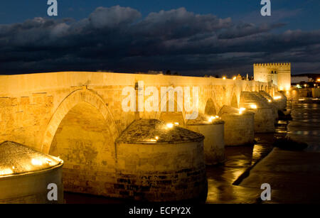 Römische Brücke von Cordoba. Andalusien, Spanien Stockfoto