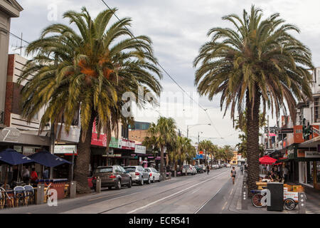 Melbourne, Australien - 4. September - Melbourne berühmt Acland St in St Kilda am 4. September 2013. Stockfoto