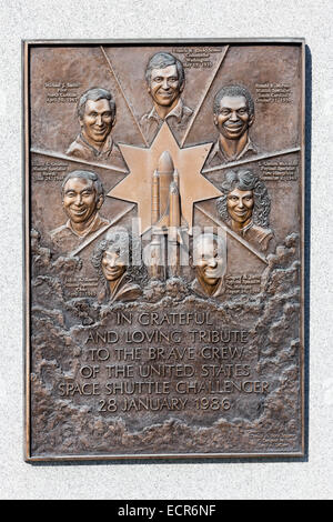 Denkmal für Space Shuttle Challenger Astronauten, Nationalfriedhof Arlington, Virginia Stockfoto