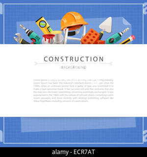 Bauplan Bau Hintergrund mit Textfreiraum Stockfoto