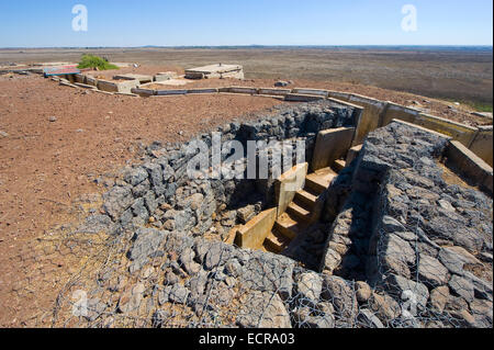 Eingang eines Bunkers auf "tel e-Saki" nahe an der Grenze von Syrien auf den Golan-Höhen Stockfoto