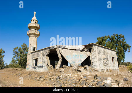 Reste einer Moschee im Jom-Kippur-Krieg auf den Golan-Höhen in Israel zerstört Stockfoto