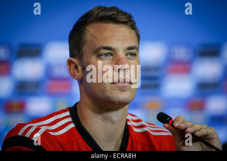 2014 FIFA World Cup - Tag 4 - Deutschlands coach Joachim Low und Torwart Manuel Neuer nehmen Teil in einer Pressekonferenz vor ihrem Spiel mit Portugal (16. Juni 2014) Featuring: Manuel Neuer Where: SALVADOR, BA, Brasilien bei: 15. Juni 2014 Stockfoto