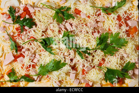 Lot Pizza nach Hause auf einem Teller Stockfoto