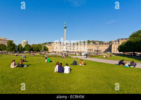 NEUES SCHLOSS, SCHLOSSPLATZ-PLATZ, STUTTGART, BADEN-WÜRTTEMBERG, DEUTSCHLAND Stockfoto