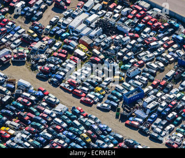 Luftaufnahme des Auto Schrottplatz Stockfoto