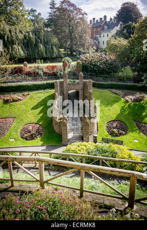 Guildford Schlossgärten und Aussicht vom Turm Stockfoto