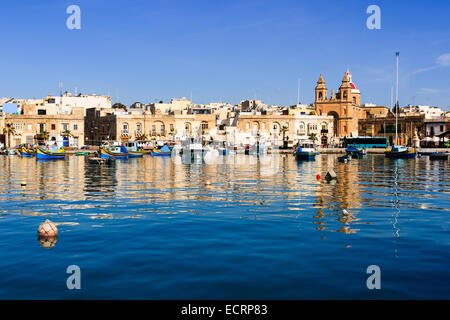 Marsaxlokk Hafen, Malta Stockfoto