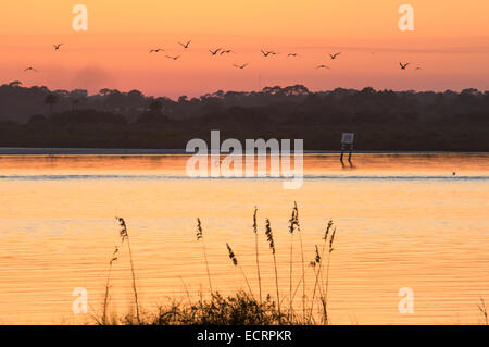 Ponce Inlet in der Abenddämmerung, Volusia County, Florida USA Stockfoto