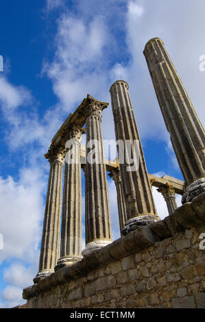 Ruinen der römischen Tempel der Diana Evora, Alentejo, Portugal, Europa Stockfoto