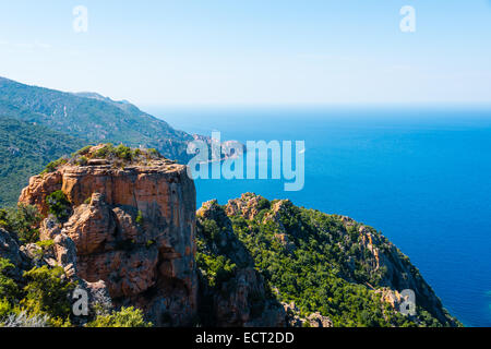 Felsformationen, Calanche von Piana Calanques de Piana, Golf von Porto, Corse-du-Sud, Korsika, Frankreich Stockfoto