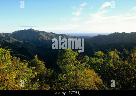 Die Sierra del Purial Aufstieg zur fast 3.000 Fuß in der südwestlichen Ecke von Kuba (Guantanamo Provinz). Stockfoto