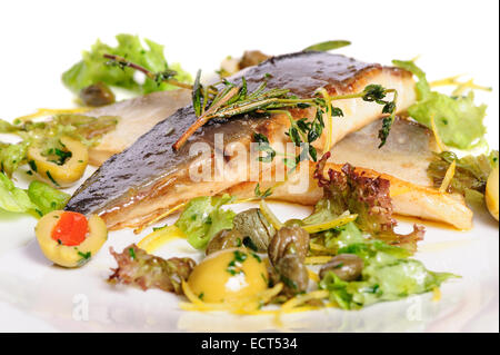 Paniertes Fischfilet Stockfoto