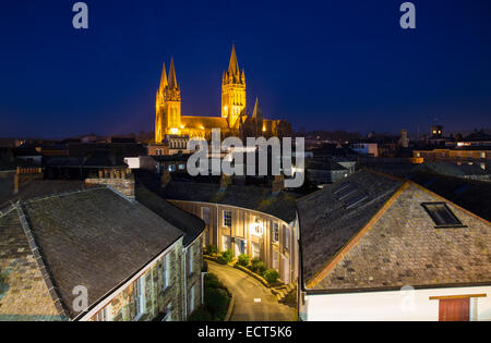 Abend-Schuss von Truro Cathedral Stockfoto