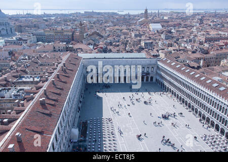 Blick vom Glockenturm in Markusplatz Venedig Italien TV000264 Stockfoto