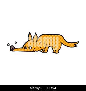 Retro Comic Buch Style Cartoon Fuchs sniffing Stock Stock Vektor