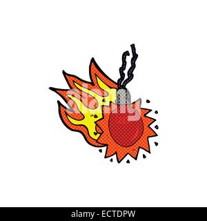 Retro Comic-Stil cartoon rote heiße Glühbirne Stock Vektor