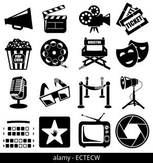 Vektor-Kino-Icon-set Stockfoto