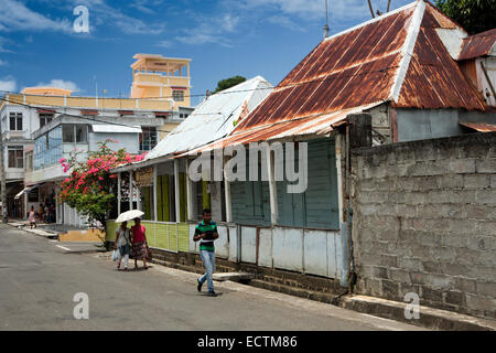 Mauritius, Mahebourg, Haus rosten Wellblech-Platten verkleidet Stockfoto