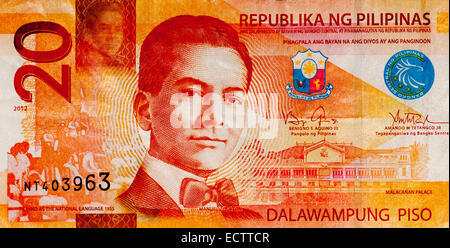 Philippinen 20 zwanzig Piso Banknote Stockfoto