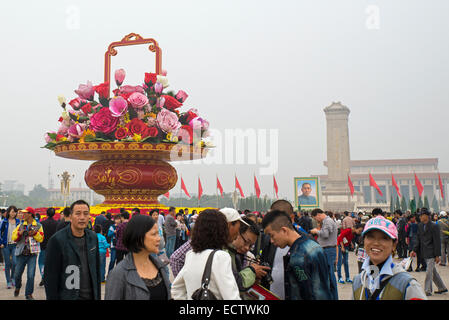 Platz des himmlischen Friedens während Feiertag, Peking, China Stockfoto