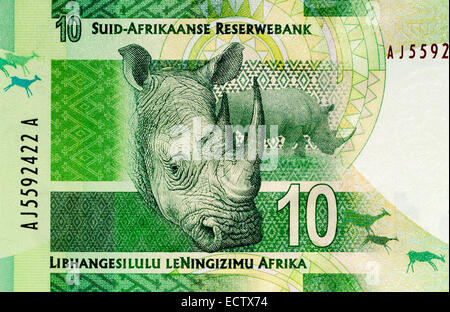 Südafrika 10 Ten Rand Banknote Stockfoto