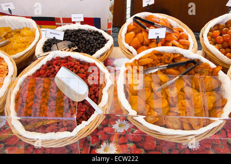 getrocknete Früchte, Markt, Hauptplatz, Tampere, Finnland, Europa Stockfoto