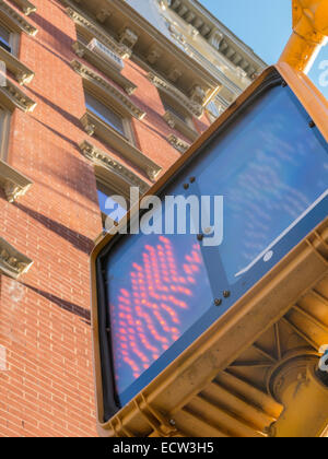 Fußgängerzone Zebrastreifen signalisieren, Don't Walk, SoHo, New York Stockfoto