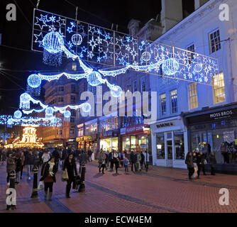 Weihnachtsbeleuchtung In Birmingham, West Midlands, England, UK Stockfoto