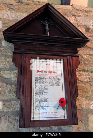 Holy Trinity Church Woodgreen Witney Plaque of Remembrance, West Oxfordshire, England, Großbritannien Stockfoto