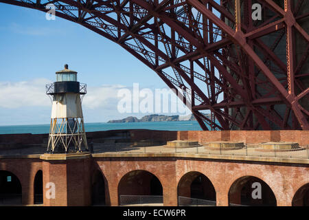 Fort Point unter der Golden Gate Bridge in San Francisco CA Stockfoto