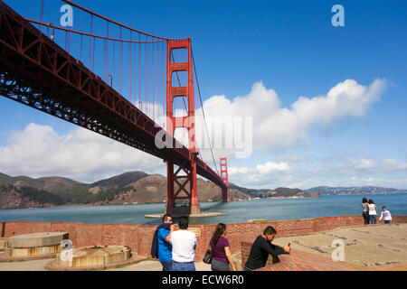 Fort Point unter der Golden Gate Bridge in San Francisco CA Stockfoto