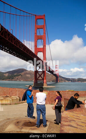 Fort Point unter der Golden Gate Bridge in San Francisco CA Stockfoto