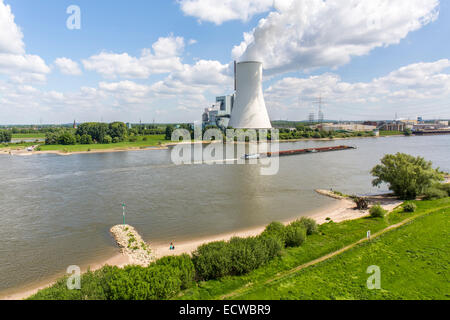 STEAG Kohlekraftwerk Walsum auf dem Rhein bei Duisburg, riesigen Turm Kühlblock 10, Stockfoto