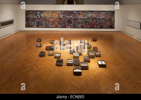 Chinesische Amerikanerin Hung Liu. Angebote-Ausstellung im Kunstmuseum Mills College. Stockfoto