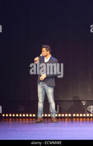 Peter Andre interviewt auf der Bühne mit Henry Holland bei Kleidung Show Live, Birmingham NEC, 2014 Stockfoto