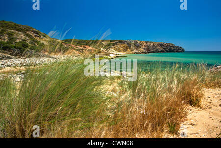 Praia Zavial an der westlichen Algarve in Portugal Stockfoto