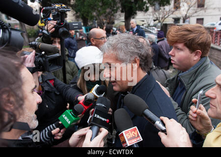 Italien, 20. Dezember 2014. Massimo Giletti nahmen an der Beerdigung der italienischen Schauspielerin Virna Lisi, im Alter von 78 Jahren verstorben. Bildnachweis: Luca Prizia/Pacific Press/Alamy Live-Nachrichten Stockfoto