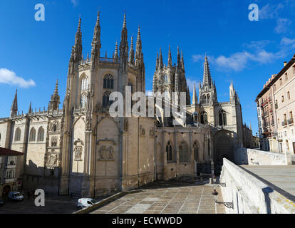 BURGOS, Spanien - 13. August 2014: die berühmte gotische Kathedrale in Burgos, Kastilien, Spanien. Stockfoto