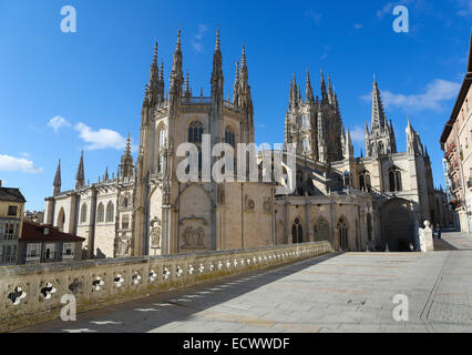 BURGOS, Spanien - 13. August 2014: die berühmte gotische Kathedrale in Burgos, Kastilien, Spanien. Stockfoto