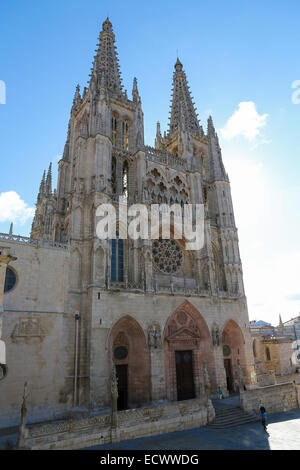 BURGOS, Spanien - 13. August 2014: die berühmte gotische Kathedrale in Burgos, Kastilien, Spanien. Stockfoto