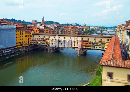 Ponte Vecchio Brücke Florenz Italien IT Renaissance EU Europa Tuscany Stockfoto
