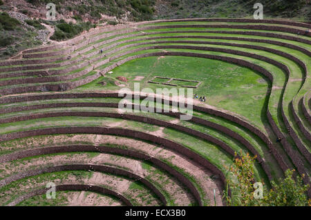 Ruinen von Moray in Peru im Heiligen Tal Stockfoto