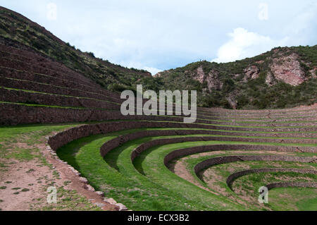 Ruinen von Moray in Peru im Heiligen Tal Stockfoto