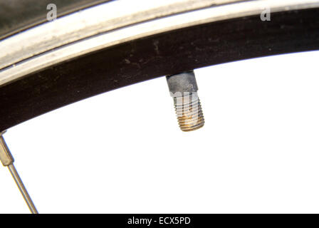 Inflation Ventil Fahrrad closeup Stockfoto